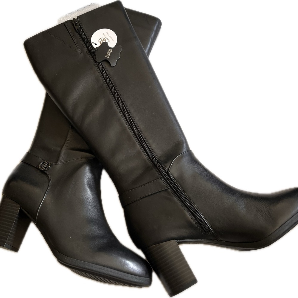 NWT Giani Bernini Adonnys Genuine Leather Knee High Boots 9.5 Memory Foam inside